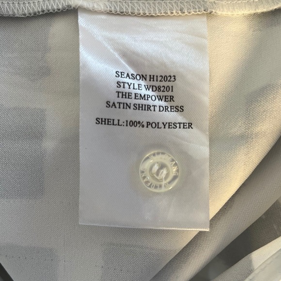 WILDFANG EMPOWER SATIN SHIRT DRESS Black And White Size 2X - Picture 6 of 7